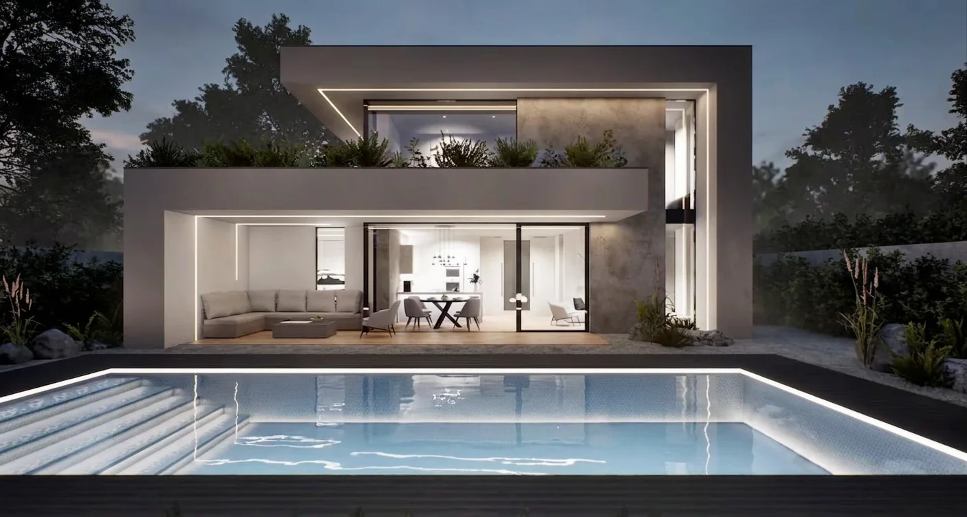 220 m² Lüks Havuzlu Villa - EVKON Çelik Ev