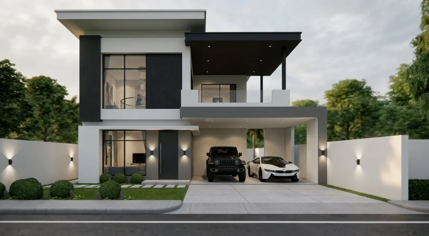 200 m² Çift Garajlı Villa - EVKON Çelik Ev